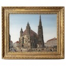 Rare Musical Picture Clock of St. Stephen's Cathedral, Vienna, c