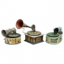 3 Toy Gramophones, c. 1930
