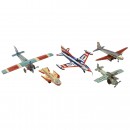 5 Tinplate Toy Airplanes