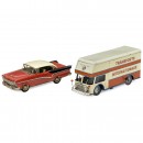 2 French Tin Toy Cars by Joustra, c. 1960
