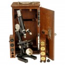 Leitz Microscope with Accessories in Case, 1890