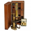 French Brass Microscope by Vérick, c. 1880