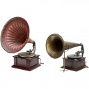 2 Horn Gramophones, c. 1915