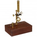 Early French Compound Microscope by Chevalier, c. 1850