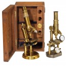 2 French Brass Microscopes