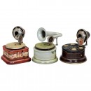 3 Nirona Toy Gramophones, c. 1930