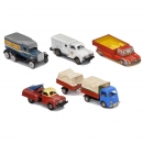 5 Tin-Toy Lorries, c. 1950-60
