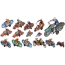 13 Tin-Toy Motorcycles, c. 1950-70