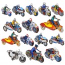 15 Japanese and Chinese Tin-Toy Motorcycles, c. 1950-60