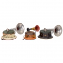 3 Bing Toy Gramophones, c. 1930