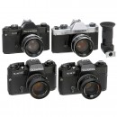 4 Different Rolleiflex SL35 Cameras with Accessories