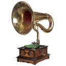 Parlophon Coin-Operated Gramophone with Extra-Large Brass Horn, 