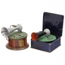 2 Pygmophone Toy Gramophones, c. 1925