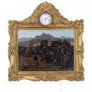 Austrian Musical Picture Clock Depicting the Surrender at Világo