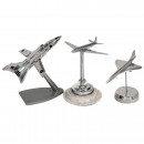 3 Aeroplane Models on Table Stands