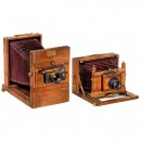 2 Field Cameras of 13 x 18 cm, c. 1900