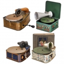 4 Toy Gramophones by Bing, c. 1930