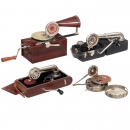 4 Miniature Portable Gramophones