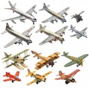12 Tin Toy Airplanes, c. 1955–65