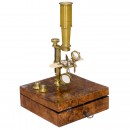Small French Cary-Type Compound Travel Microscope, c. 1840