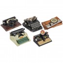 3 Simple and 2 Toy Typewriters