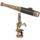 Drum Microscope by Oberhäuser and a Brass Telescope