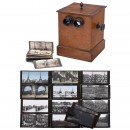 Table Stereo Viewer and Stereo Slides, c. 1900