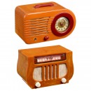 2 Art-Deco Radios in Catalin Cases, c. 1945