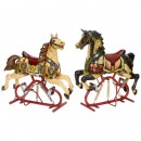 2 Carousel Rocking Horses with Spring Suspension, c. 1950