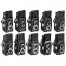 10 Japanese TLR Cameras (6 x 6 cm), c. 1955-60