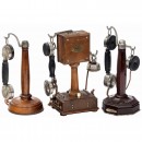 3 French Table Telephones