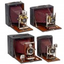 4 Early Folding Cameras, pre-1900