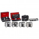4 Ricoh Auto Half Models and 4 Rollei Cameras
