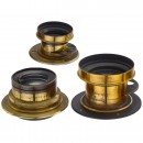 3 Wide-Angle Brass Lenses, c. 1900