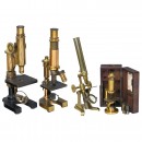 4 Brass Microscopes
