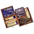 3 English Architectural Sets of Drafting Instruments