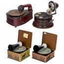 4 Toy Gramophones