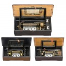 3 Small Cylinder Musical Boxes, c. 1895