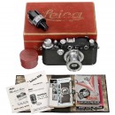 Leica III Camera with VIDOM, Brochure Collection and 2 Red Boxes