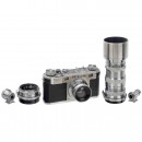 Nikon M Synchro Camera and 3 Lenses