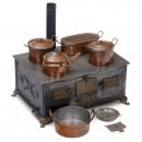 Large Children's Cooking Stove with Accessories, c. 1920