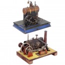 2 Live-Steam Single-Cylinder Vertical Steam Engines with Boilers