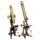 2 English Brass Compound Microscopes