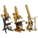 3 English Brass Microscopes