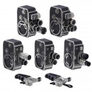 5 Bolex N-8 Film Cameras, c. 1960