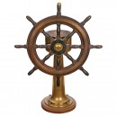 Eight-Spoked John Hastie & Co. Ship's Capstan Wheel with Pedesta