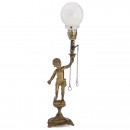 Cherub Gas Table Lamp, c. 1900