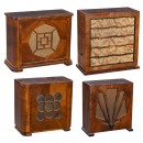 4 Radio Loudspeakers in Wood Cabinets