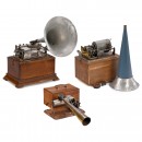 3 French Cylinder Phonographs