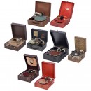 8 Portable Gramophones, c. 1925